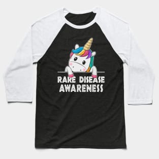 Unicorn Lovers Rare Disease Awareness Funny Baseball T-Shirt